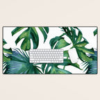 Classic Palm Leaves Tropical Jungle Green Desk Mat Gallery Image 1