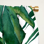Classic Palm Leaves Tropical Jungle Green Window Curtain Gallery Image 2
