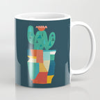 Blooming cactus in cracked pot Coffee Mug Gallery Image 1