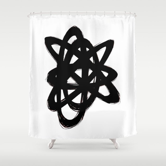 Ink Confusion White Background Shower Curtain Gallery Image 1