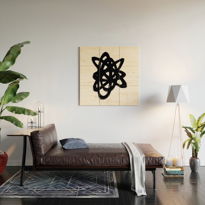 Ink Confusion White Background Wood Wall Art Gallery Image 2
