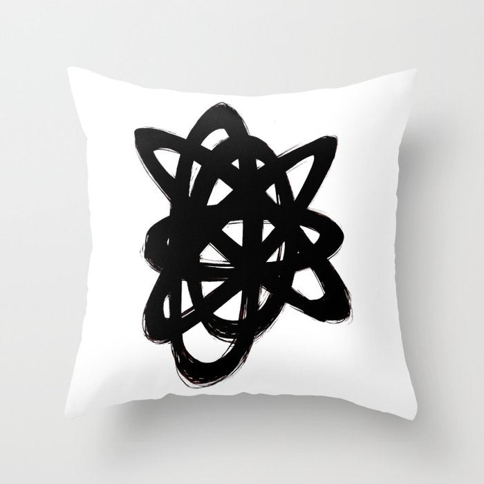 Ink Confusion White Background Throw Pillow Gallery Image 1