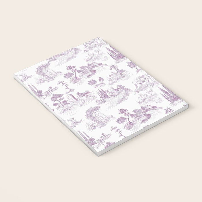 Toile de Jouy Vintage French Romantic Pastoral Lilac & White Notebook Gallery Image 3