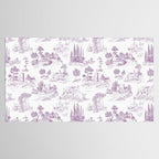 Toile de Jouy Vintage French Romantic Pastoral Lilac & White Tablecloth Gallery Image 2