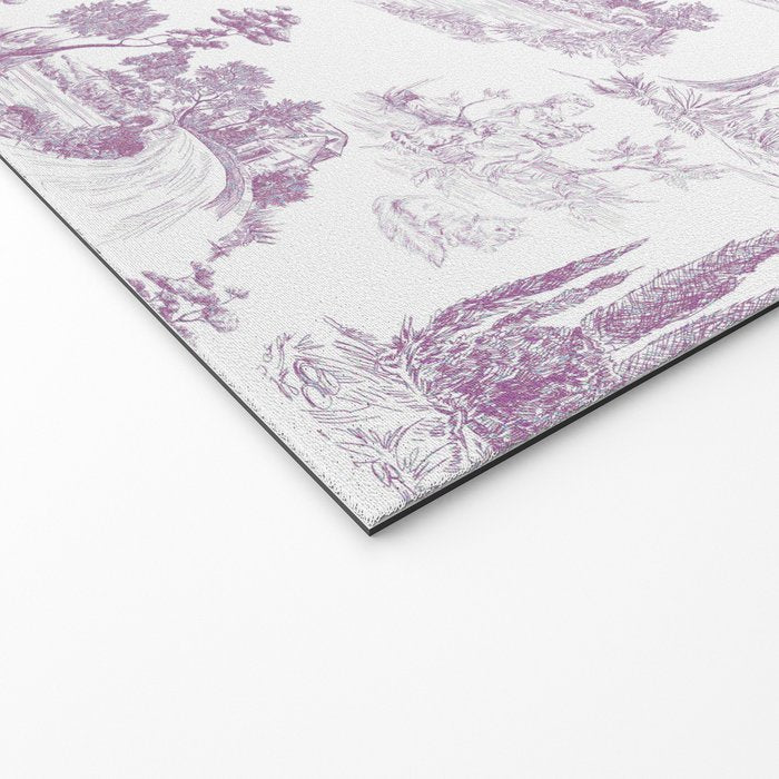 Toile de Jouy Vintage French Romantic Pastoral Lilac & White Welcome Mat Gallery Image 2