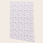 Toile de Jouy Vintage French Romantic Pastoral Lilac & White Wallpaper Gallery Image 2
