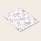 Toile de Jouy Vintage French Romantic Pastoral Lilac & White Notebook Gallery Image 2