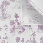 Toile de Jouy Vintage French Romantic Pastoral Lilac & White Wall Tapestry Gallery Image 3