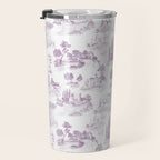 Toile de Jouy Vintage French Romantic Pastoral Lilac & White Travel Mug Gallery Image 3
