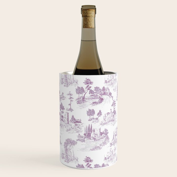 Toile de Jouy Vintage French Romantic Pastoral Lilac & White Wine Chiller Gallery Image 2