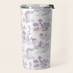 Toile de Jouy Vintage French Romantic Pastoral Lilac & White Travel Mug Gallery Image 2