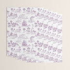 Toile de Jouy Vintage French Romantic Pastoral Lilac & White Wrapping Paper Gallery Image 3