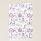 Toile de Jouy Vintage French Romantic Pastoral Lilac & White Stationery Card Gallery Image 2