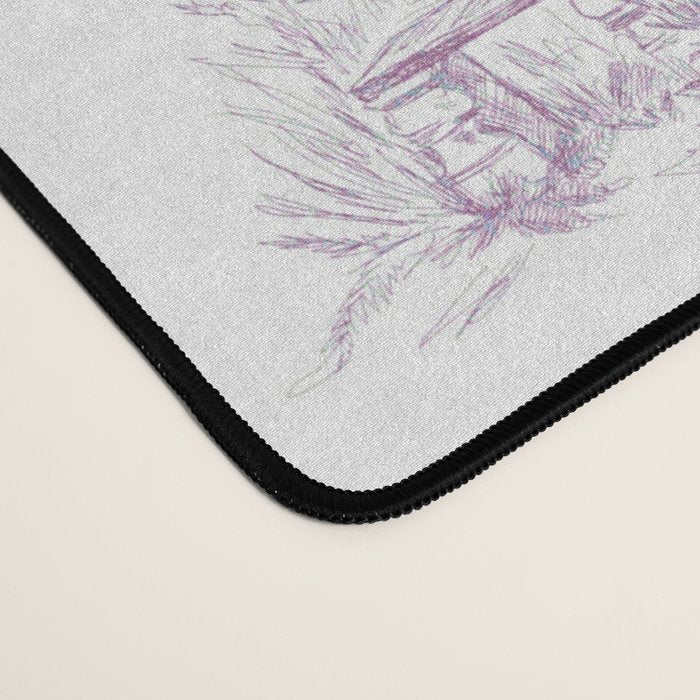 Toile de Jouy Vintage French Romantic Pastoral Lilac & White Desk Mat Gallery Image 4