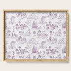 Toile de Jouy Vintage French Romantic Pastoral Lilac & White Serving Tray Gallery Image 1