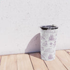 Toile de Jouy Vintage French Romantic Pastoral Lilac & White Travel Mug Gallery Image 4