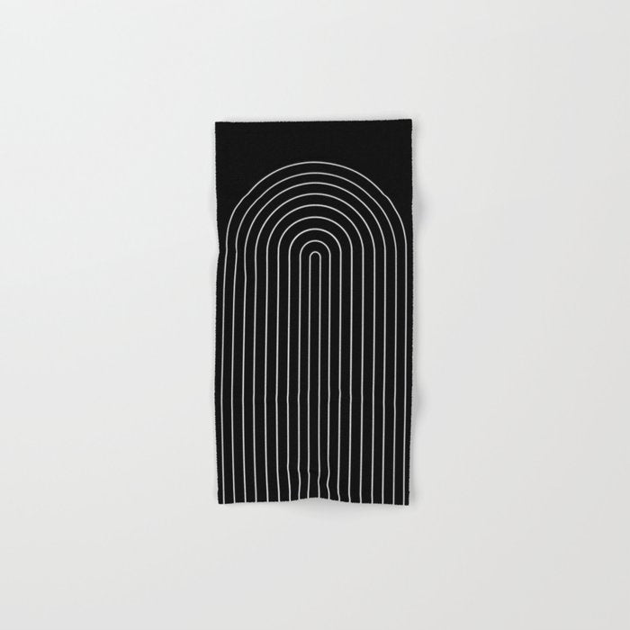Minimal Arch III Black and White Modern Geometric Lines Bath Towel Gallery Image 1