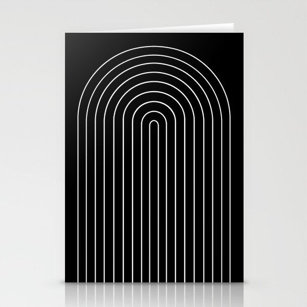 Minimal Arch III Black and White Modern Geometric Lines Stationery Card Gallery Image 2