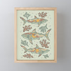 Midnight Swim | Dusty Sunset Palette | Ocean Shark Art Mini Art Print Gallery Image 1