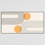 Mid Century Modern Geometric 70 (Rainbow and Sun Abstraction) Desk Mat Gallery Image 3