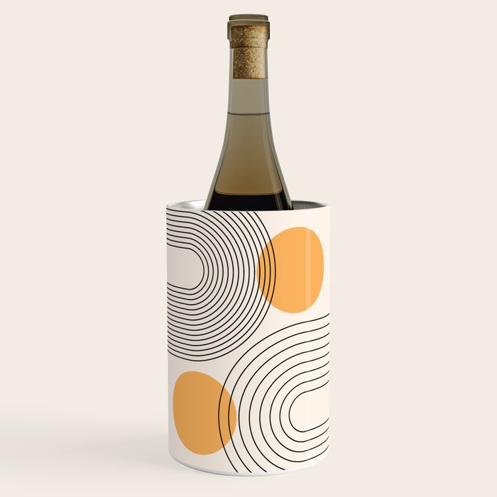 Mid Century Modern Geometric 70 (Rainbow and Sun Abstraction) Wine Chiller Gallery Image 1