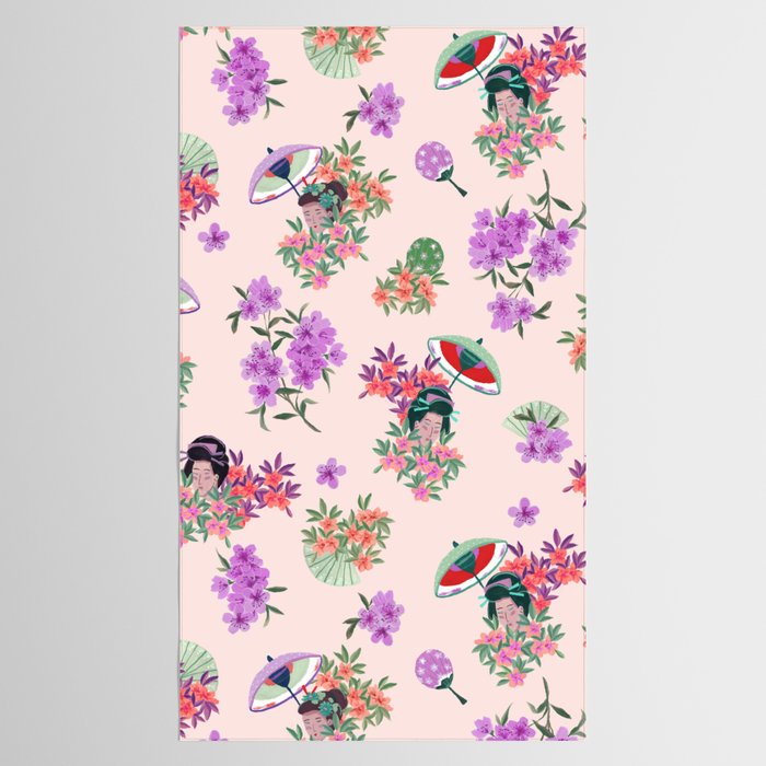 Pastel purple oriental pattern Tablecloth Gallery Image 2