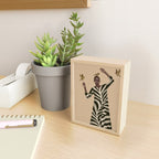 Woman with Birds and Zebra Pattern Dress Mini Art Print Gallery Image 2