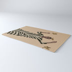 Woman with Birds and Zebra Pattern Dress Rug Gallery Image 3