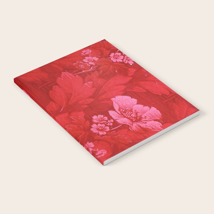 Antique Red Flower Pattern Notebook Gallery Image 2