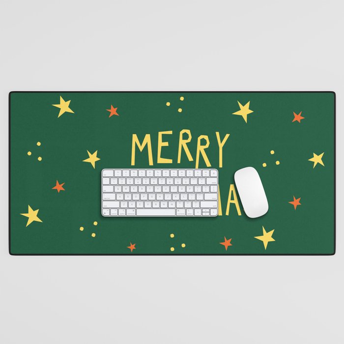 Merry Christmas hand lettering Desk Mat Gallery Image 1