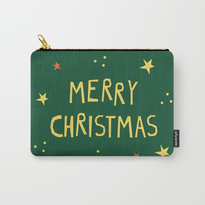Merry Christmas hand lettering Carry All Pouch Gallery Image 1