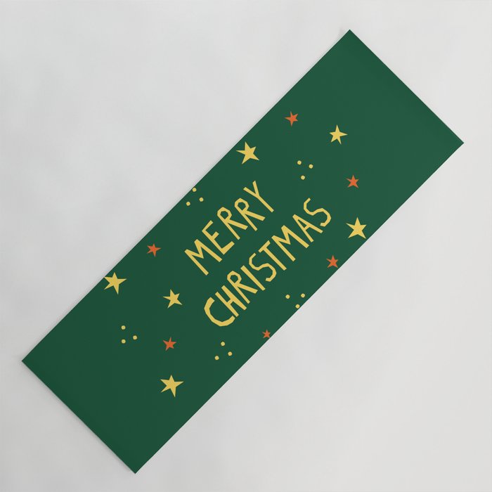 Merry Christmas hand lettering Yoga Mat Gallery Image 1