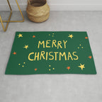 Merry Christmas hand lettering Rug Gallery Image 1