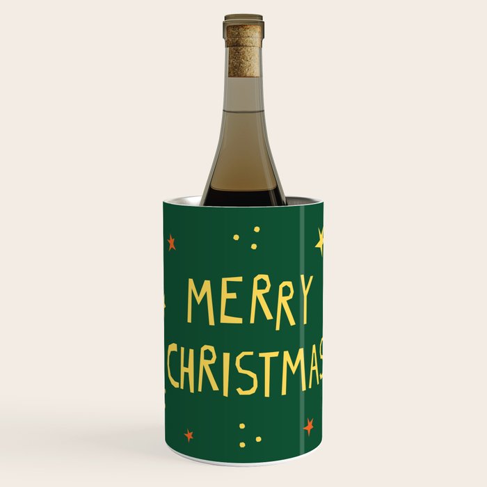 Merry Christmas hand lettering Wine Chiller Gallery Image 1