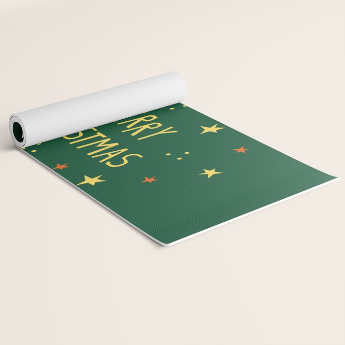 Merry Christmas hand lettering Yoga Mat Gallery Image 2