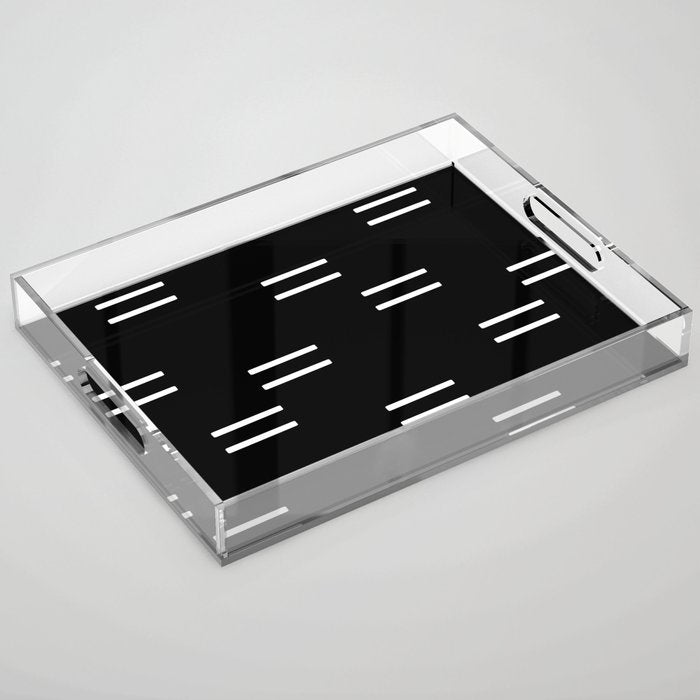 double dash on black Acrylic Tray Gallery Image 1