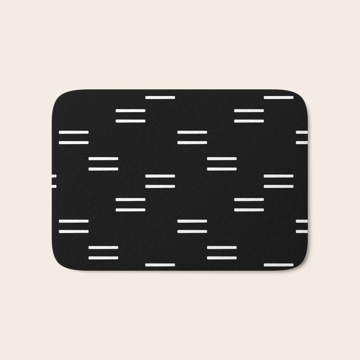 double dash on black Bath Mat Gallery Image 1