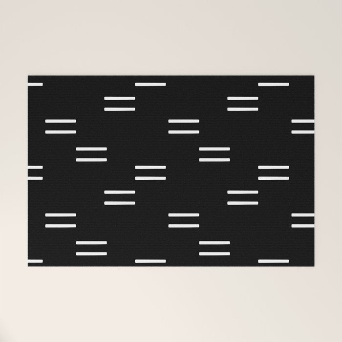 double dash on black Welcome Mat Gallery Image 1