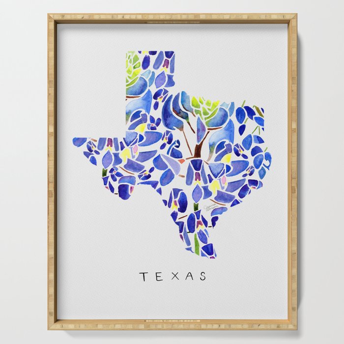 Texas State Bluebonnets Serving Tray Gallery Image 1