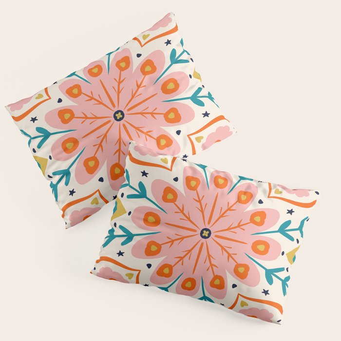 Butterfly Floral Mandala Pillow Sham Gallery Image 1