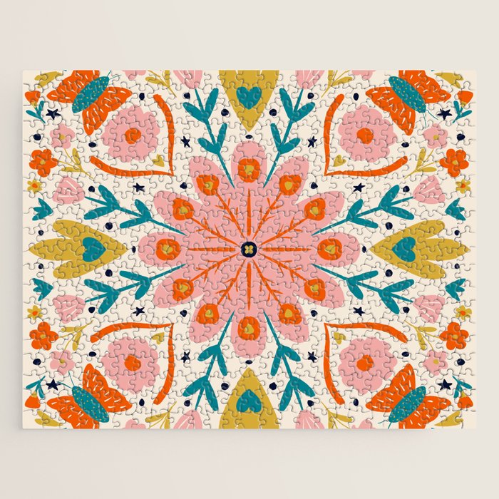Butterfly Floral Mandala Jigsaw Puzzle Gallery Image 1