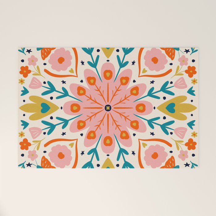 Butterfly Floral Mandala Welcome Mat Gallery Image 1