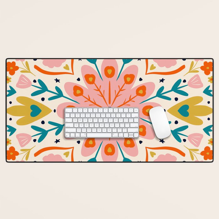 Butterfly Floral Mandala Desk Mat Gallery Image 1