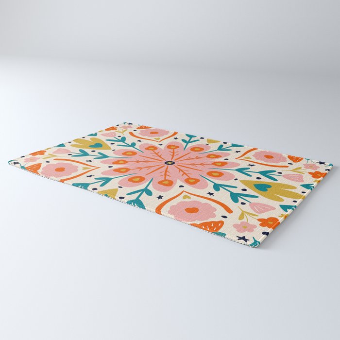 Butterfly Floral Mandala Rug Gallery Image 3
