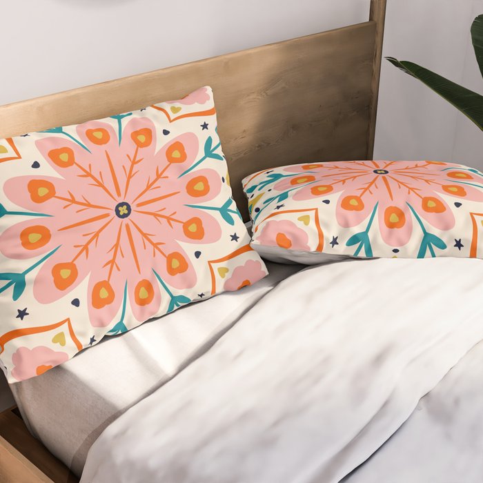 Butterfly Floral Mandala Pillow Sham Gallery Image 2