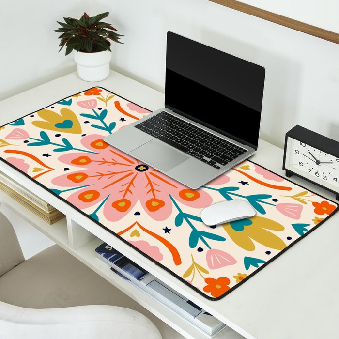Butterfly Floral Mandala Desk Mat Gallery Image 2