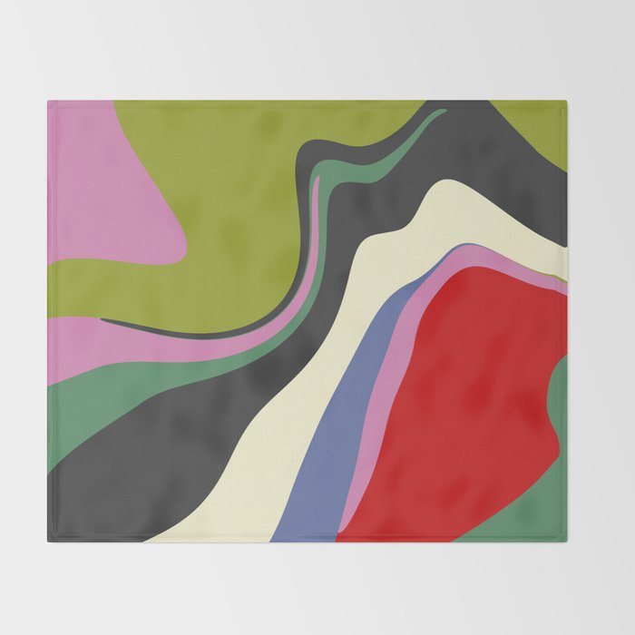  abstract fluid retro swirl 2 Throw Blanket Gallery Image 2