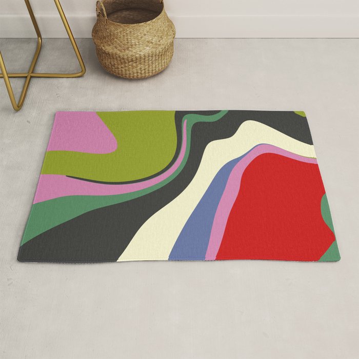  abstract fluid retro swirl 2 Rug Gallery Image 1