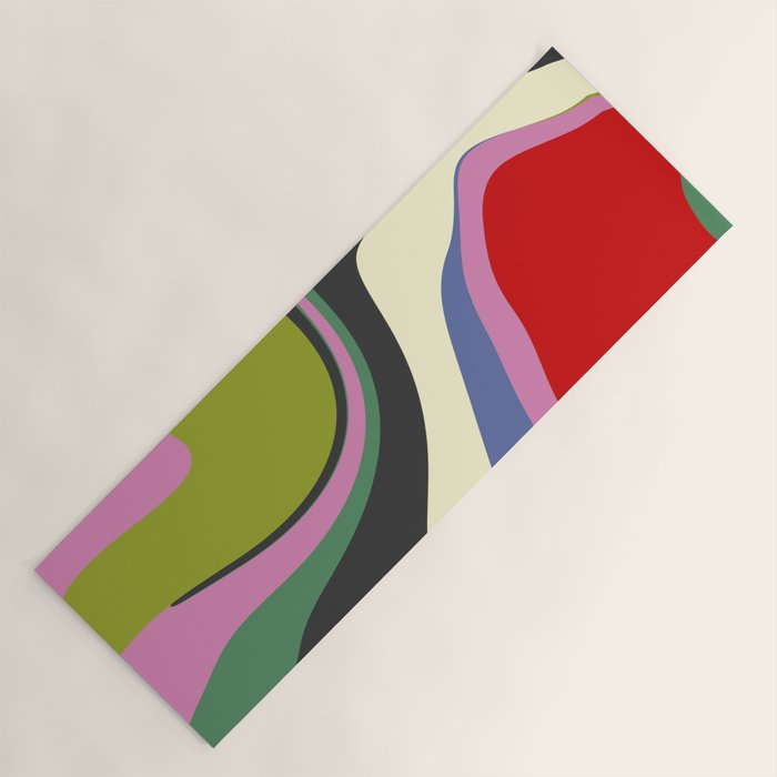  abstract fluid retro swirl 2 Yoga Mat Gallery Image 1