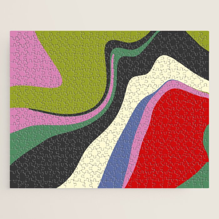  abstract fluid retro swirl 2 Jigsaw Puzzle Gallery Image 1
